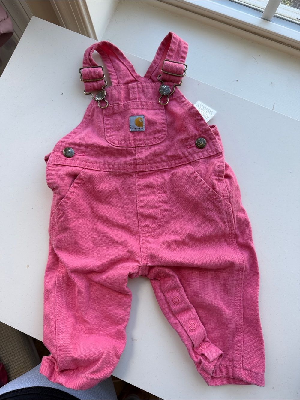 Carhartt Pink Infant Overalls - Durable Cotton Kids Bottoms